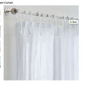 Pottery Barn Canopy Bed White Twisted Sheer Drapes 40" x 84"